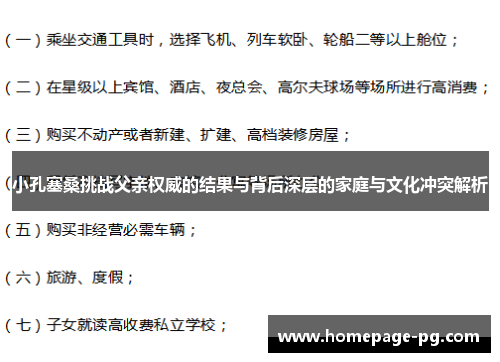 小孔塞桑挑战父亲权威的结果与背后深层的家庭与文化冲突解析